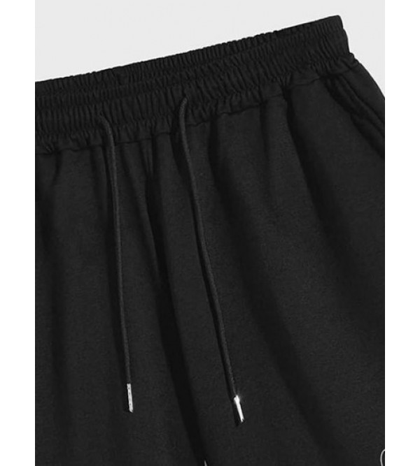 Dinosaur Print Drawstring Sweat Shorts