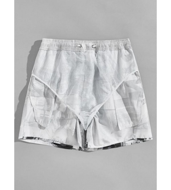 Architecture And Liberty Pockets Print Shorts Architecture And Liberty Pockets Print Shorts