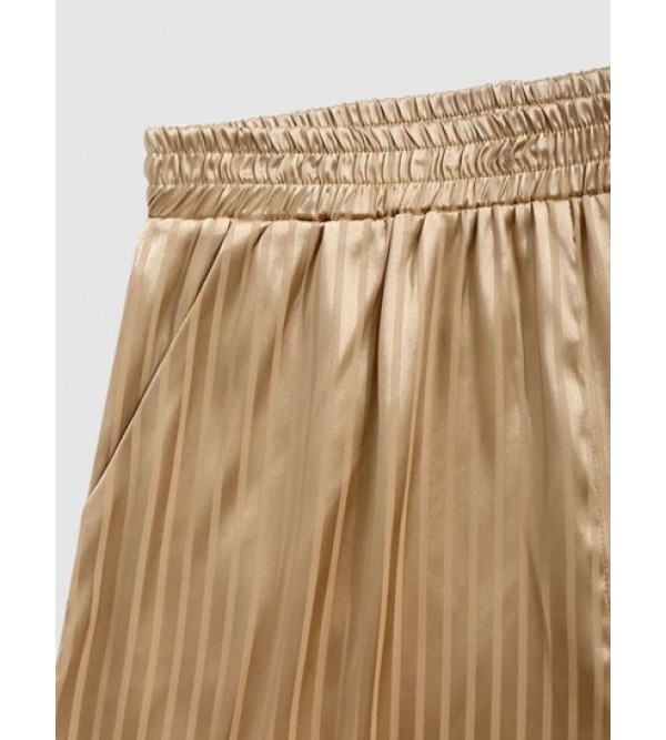 Vertical Stripe Silky Satin Shorts Vertical Stripe Silky Satin Shorts