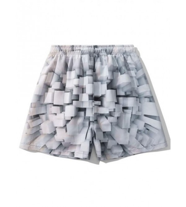 Cubist Geometric 3D Pattern Shorts Cubist Geometric 3D Pattern Shorts