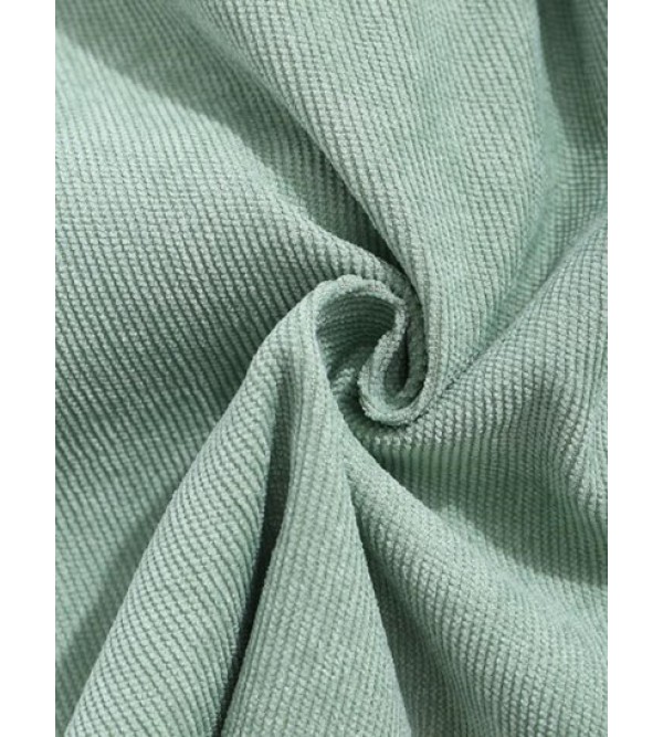 Solid Color Drawstring Corduroy Shorts