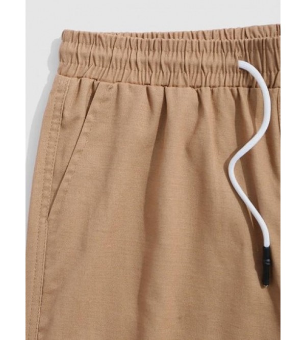 Drawstring Back Pocket Cargo Shorts