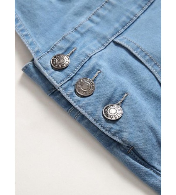 Pockets Casual Denim Jumpsuit Pockets Casual Denim Jumpsuit