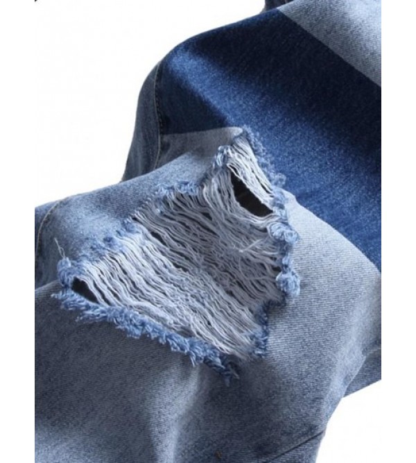 Ripped Patchwork Pockets Jeans Ripped Patchwork Pockets Jeans