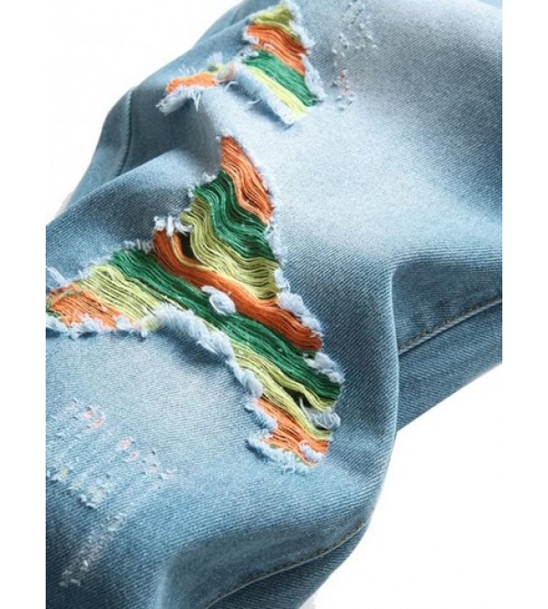 Colorful Shredded Ripped Skinny Jeans Colorful Shredded Ripped Skinny Jeans
