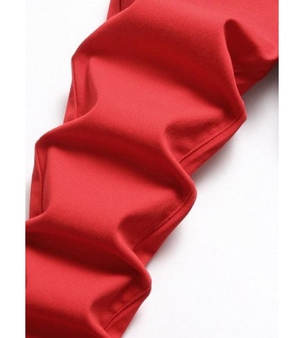 Zipper Fly Two Tone Color Jeans