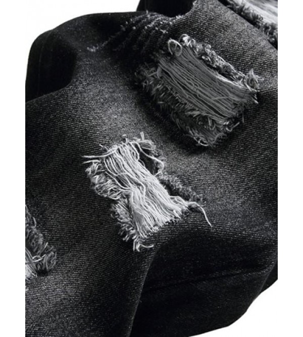 Skinny Distressed Zipper Fly Jeans