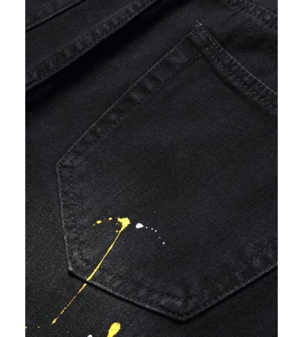 Frayed Paint Splatter Drippy Jeans Frayed Paint Splatter Drippy Jeans