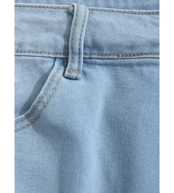 Frayed Hem Ripped Denim Shorts Frayed Hem Ripped Denim Shorts