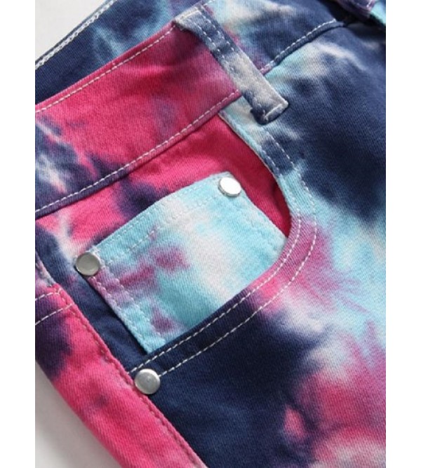 Tie Dye Straight Jeans