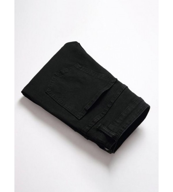 Broken Heart Pattern Zippered Jeans Broken Heart Pattern Zippered Jeans