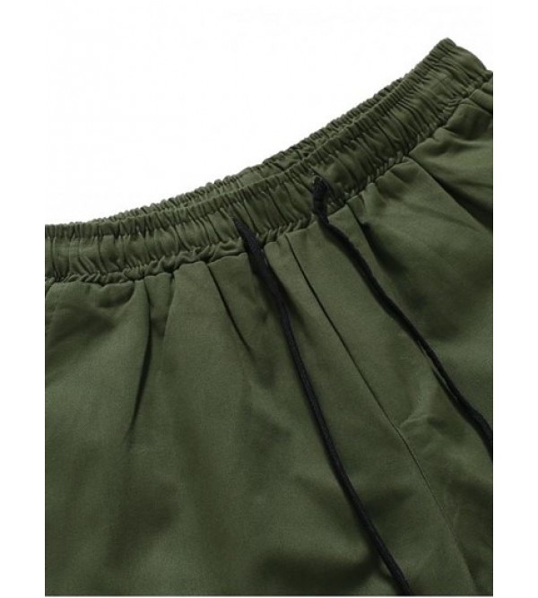 Applique Long Cargo Jogger Techwear Pants