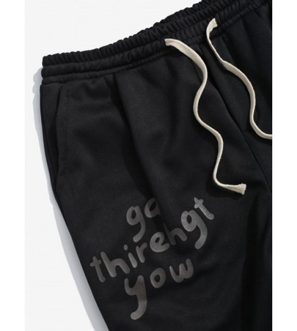 Fleece Lined Letter Jogger Sweatpants Fleece Lined Letter Jogger Sweatpants