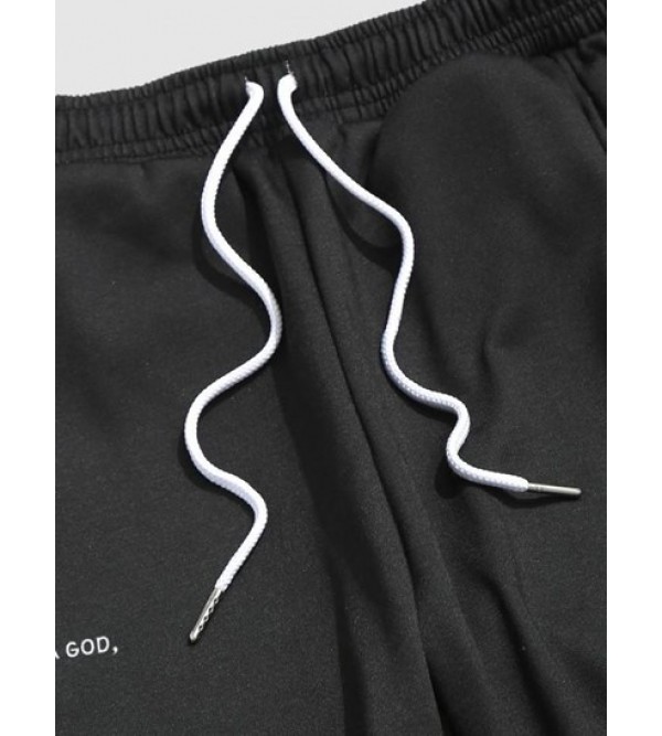 Y2K Aesthetic Skeleton Letter Graphic Print Jogger Sweatpants