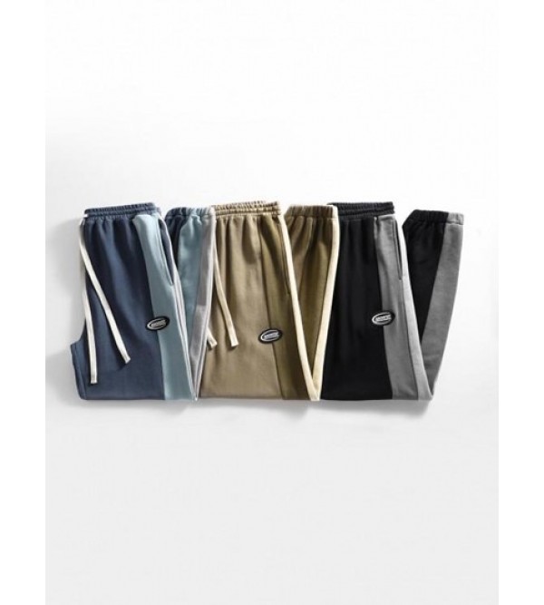 Colorblock Back Pocket Design Jogger Pants
