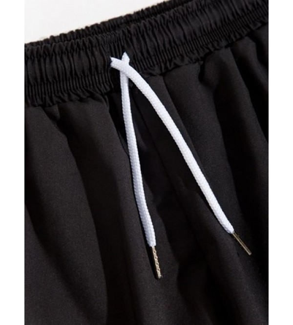 Fire Flame Print Elastic Waist Graphic Sweatpants