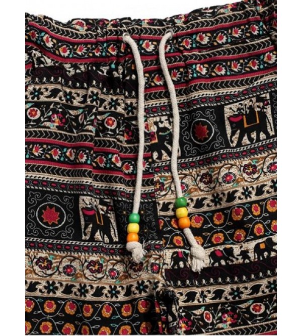 Tribal Ditsy Graphic Ethnic Aztec Printed Casual Jogger Pants