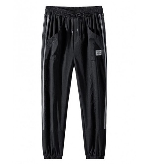 Reflective Trims Letter Patched Pants