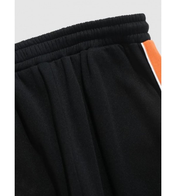 Color Spliced Straight Leg Fleece-lined Pants Color Spliced Straight Leg Fleece-lined Pants