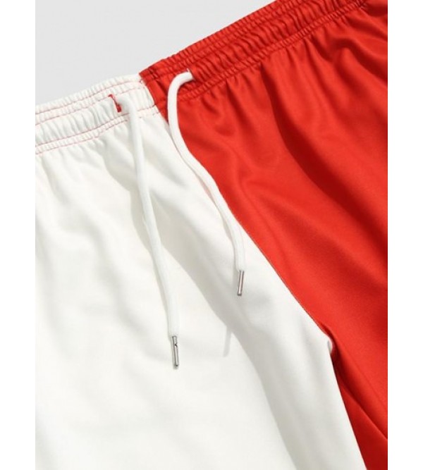 Colorblock Patchwork Casual Pants