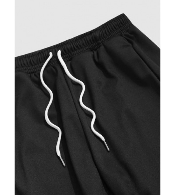 Flying Crane Floral Print Oriental Graphic Sweatpants