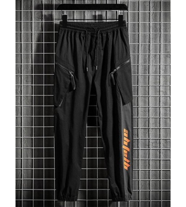 Colorblock Letter Print Cargo Techwear Pants Colorblock Letter Print Cargo Techwear Pants