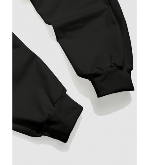 Coconut Tree Printed Drawstring Jogger Sweatpants