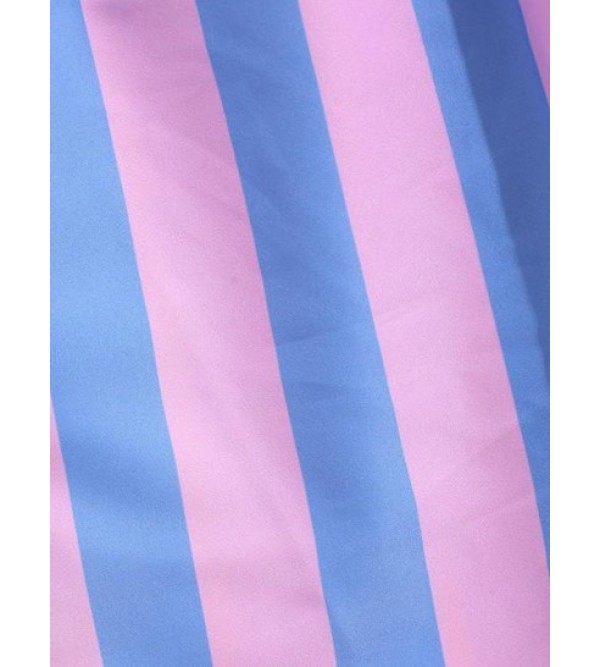 Contrasting Striped Print Beach Shorts Contrasting Striped Print Beach Shorts