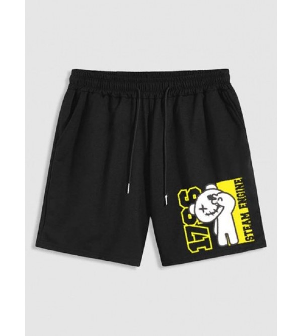 Cartoon Bear Graphic Shorts Cartoon Bear Graphic Shorts