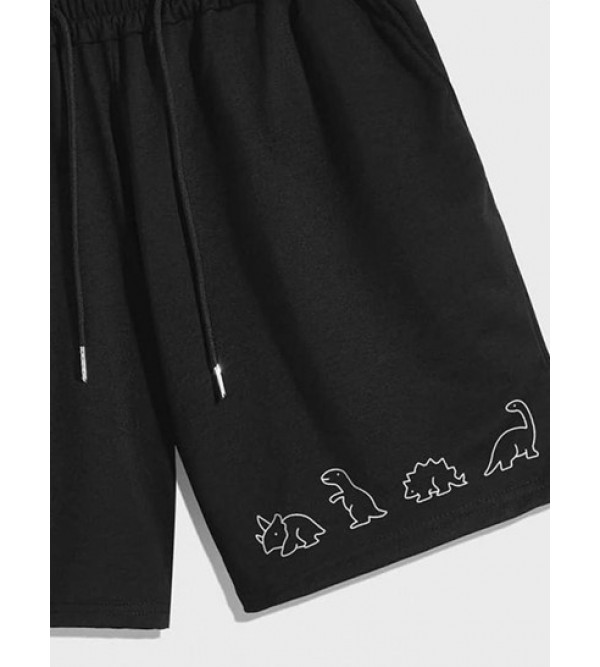 Dinosaur Print Drawstring Shorts Dinosaur Print Drawstring Shorts