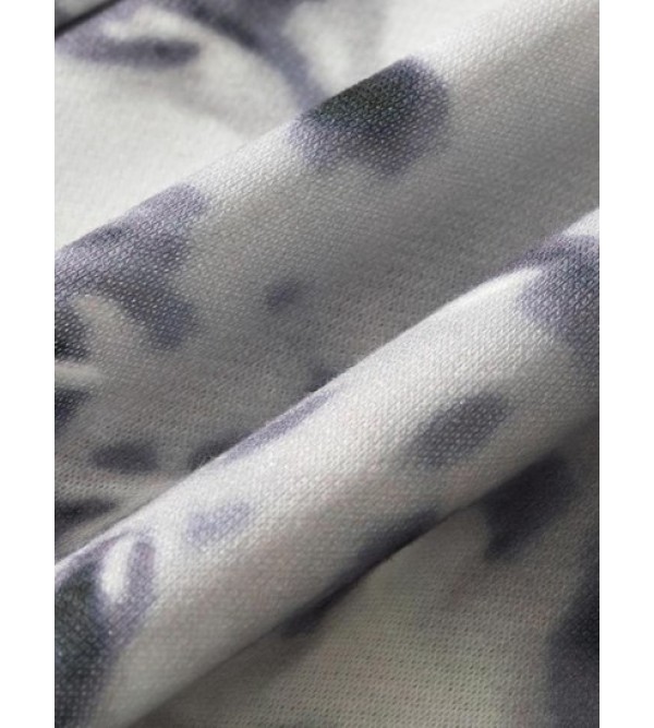 Drawstring Tie Dye Letter Print Shorts Drawstring Tie Dye Letter Print Shorts