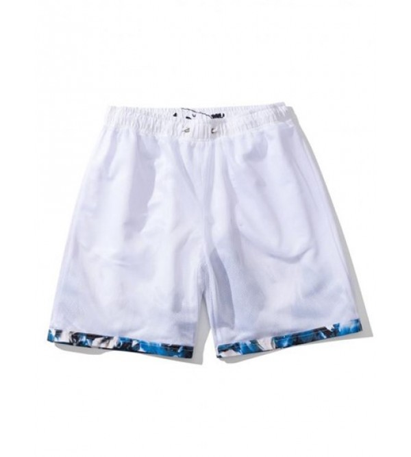 Mountain Painting Letter Print Drawstring Casual Shorts Mountain Painting Letter Print Drawstring Casual Shorts