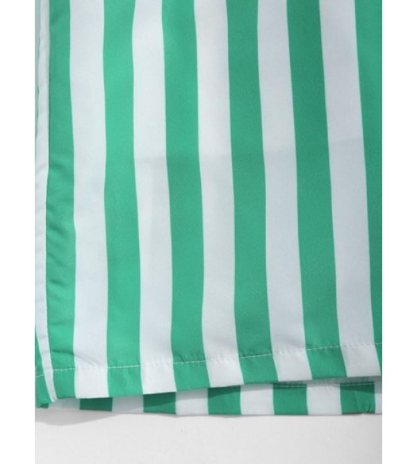 Colorblock Vertical Stripe Pattern Drawstring Board Shorts Colorblock Vertical Stripe Pattern Drawstring Board Shorts