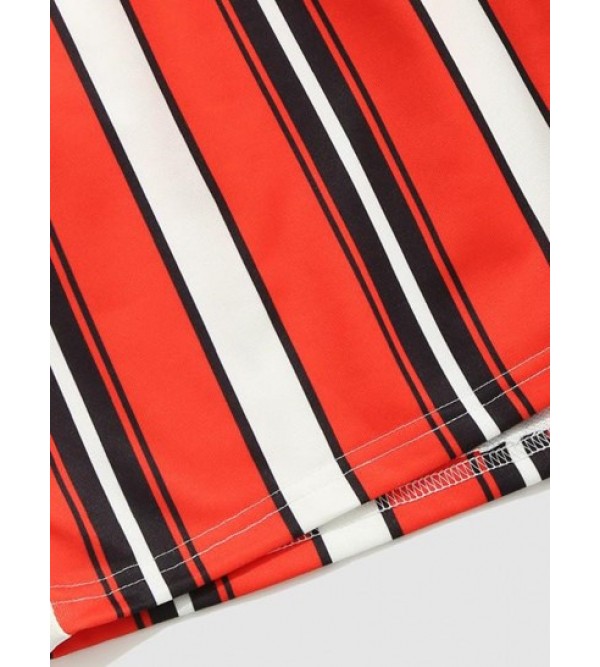 Contrasting Stripe Pattern Shorts