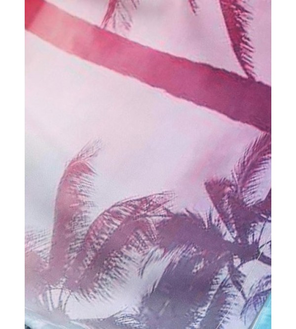 Coconut Tree Print Pocket Drawstring Shorts Coconut Tree Print Pocket Drawstring Shorts