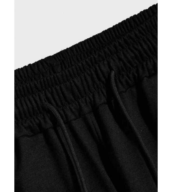 BROOKLYN Letter Printed Casual Drawstring Shorts