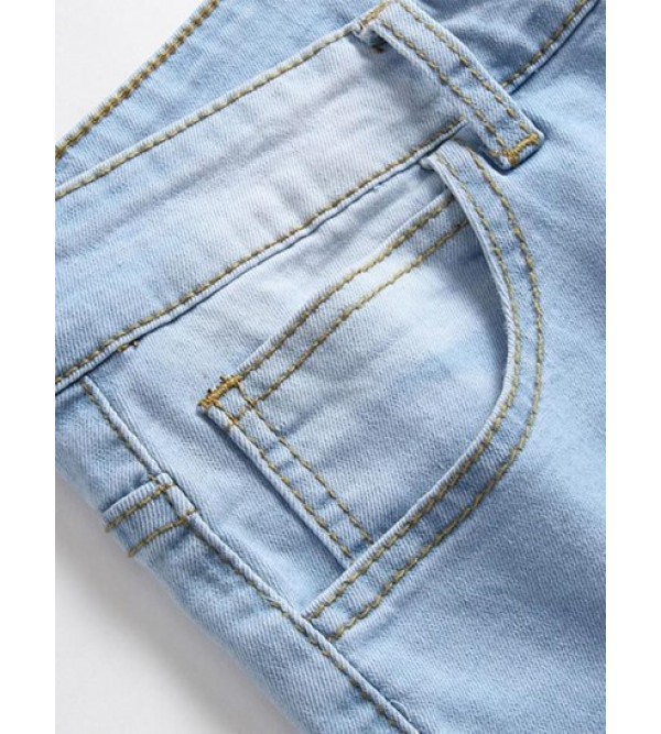 Faded Color Distressed Denim Jeans Faded Color Distressed Denim Jeans
