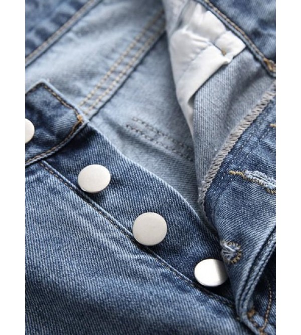 Destroyed Ripped Button Fly Skinny Jeans Destroyed Ripped Button Fly Skinny Jeans