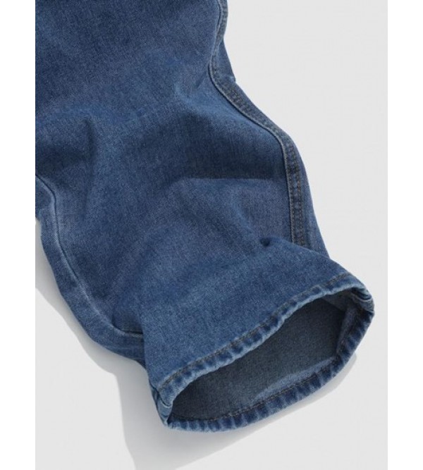 Loose Straight Leg Zipper Fly Jeans