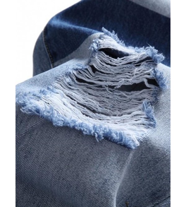 Ripped Patchwork Pockets Jeans Ripped Patchwork Pockets Jeans