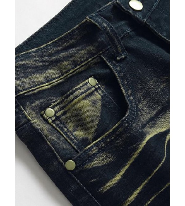 Rhombus Pattern Retro Pockets Jeans Rhombus Pattern Retro Pockets Jeans