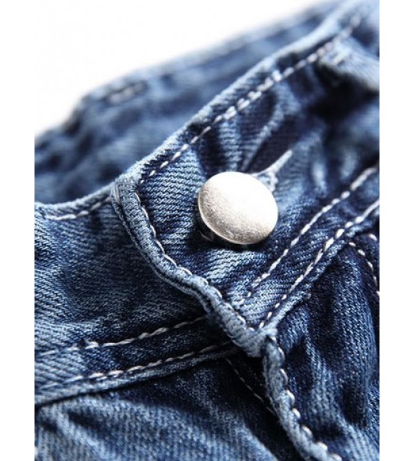 Contrasting Trim Scratch Jeans Contrasting Trim Scratch Jeans