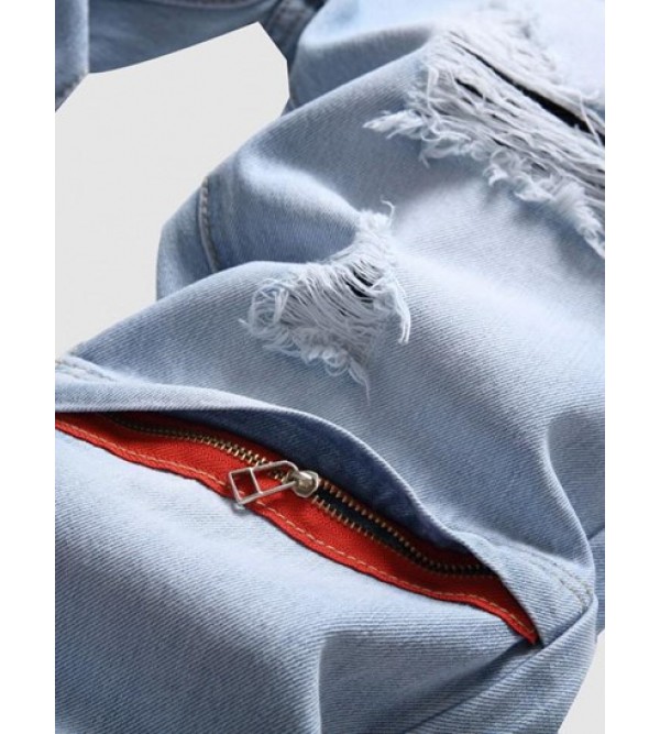 Hidden Zipper Ripped Light Wash Jeans Hidden Zipper Ripped Light Wash Jeans