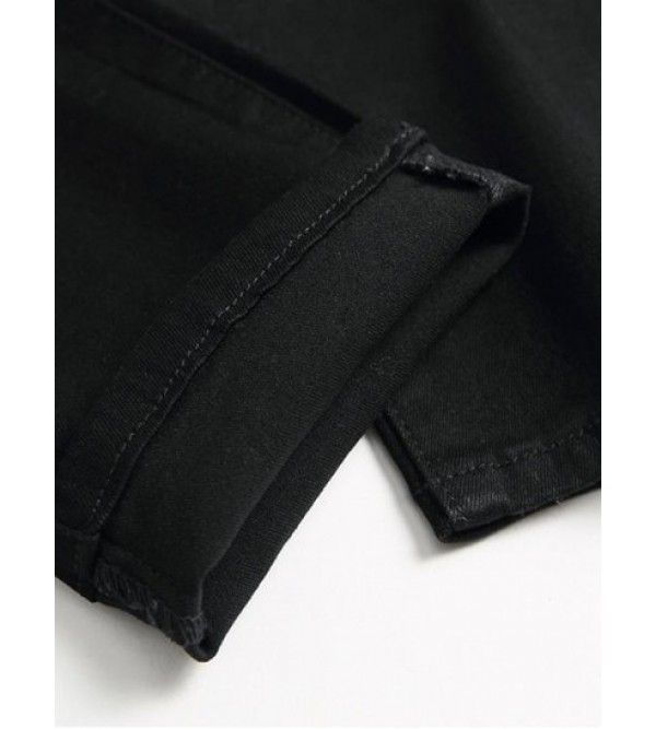 Rose Floral Embroidered Ripped Design Skinny Jeans Rose Floral Embroidered Ripped Design Skinny Jeans