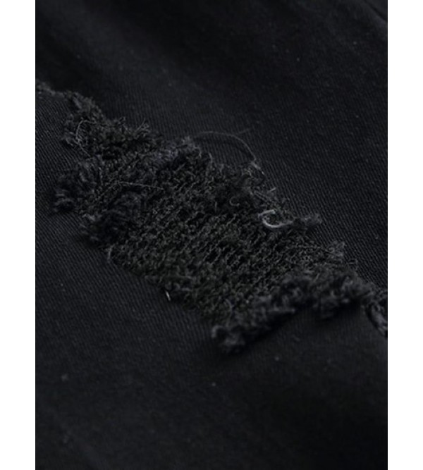 Ripped Casual Zipper Button Jeans