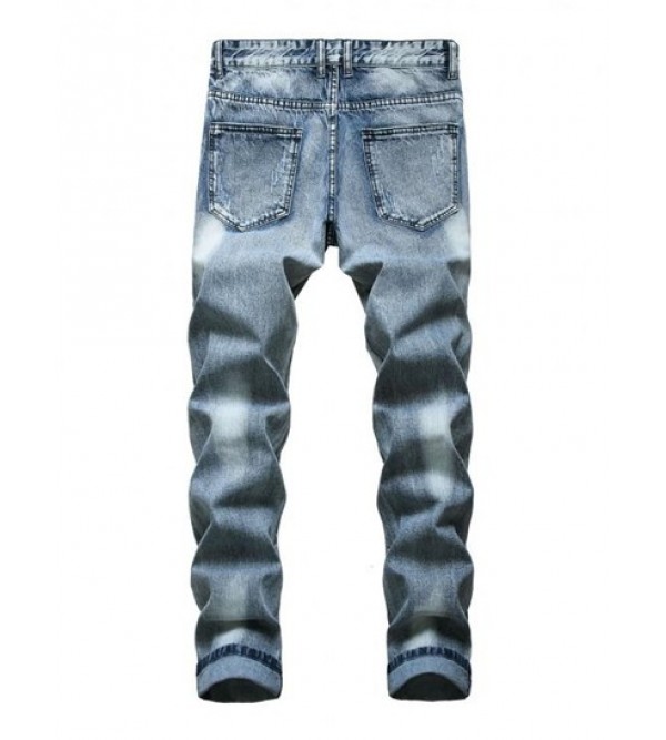 Ripped Zip Fly Jeans