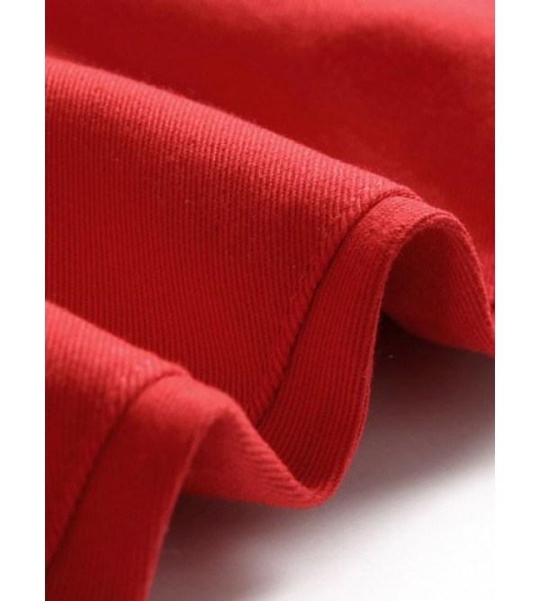 Zipper Fly Two Tone Color Jeans