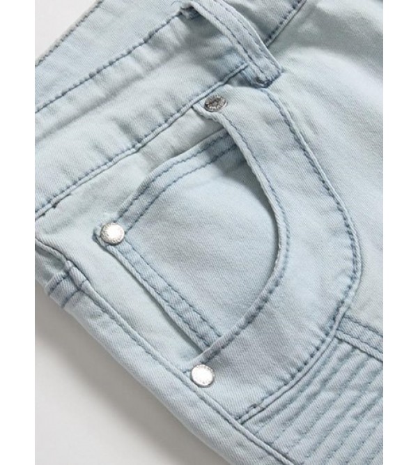 Ripped Zipper Pockets Casual Jeans Ripped Zipper Pockets Casual Jeans