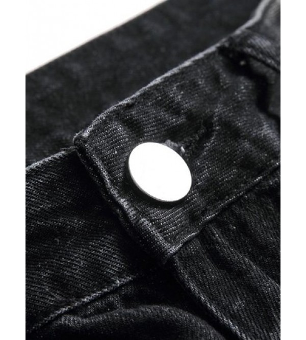 Skinny Distressed Zipper Fly Jeans