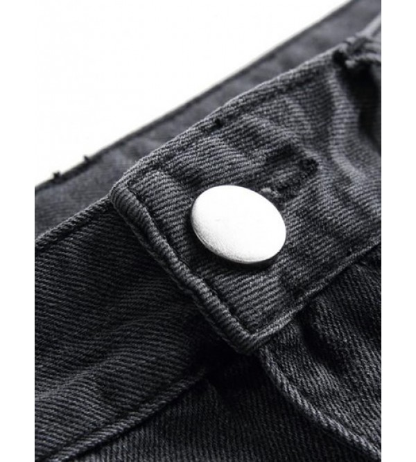 Ripped Denim Zipper Button Jeans Ripped Denim Zipper Button Jeans